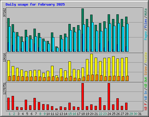 Daily usage for February 2025