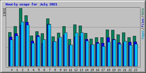 Hourly usage for July 2021