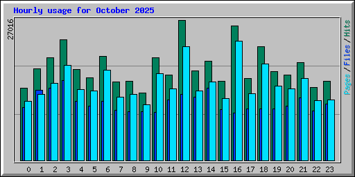 Hourly usage for October 2025